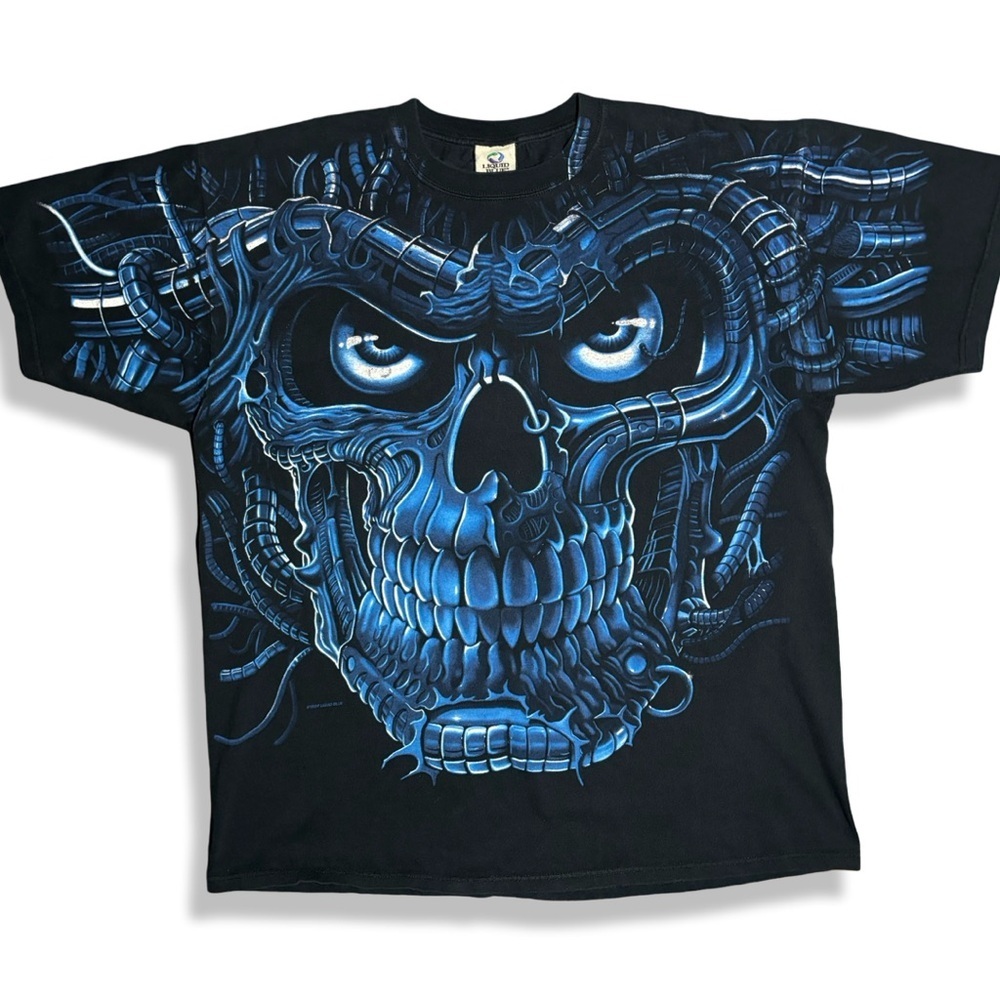 Vintage 1998 Liquid Blue Skull AOP T-Shirt